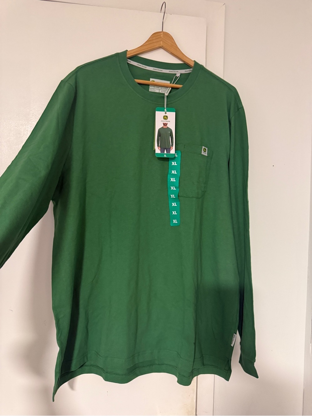 John Deere Green Long-Sleeve Pocket Tee